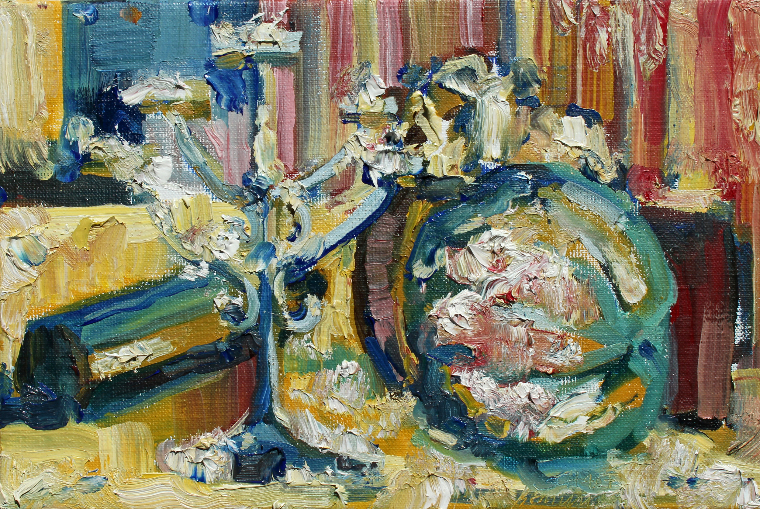 Ballhausplatz Vienna, Goldburg Series 2023, Oil on Canvas, 20 x 30 cm, Artist: Isabella Scharf-Minichmair
