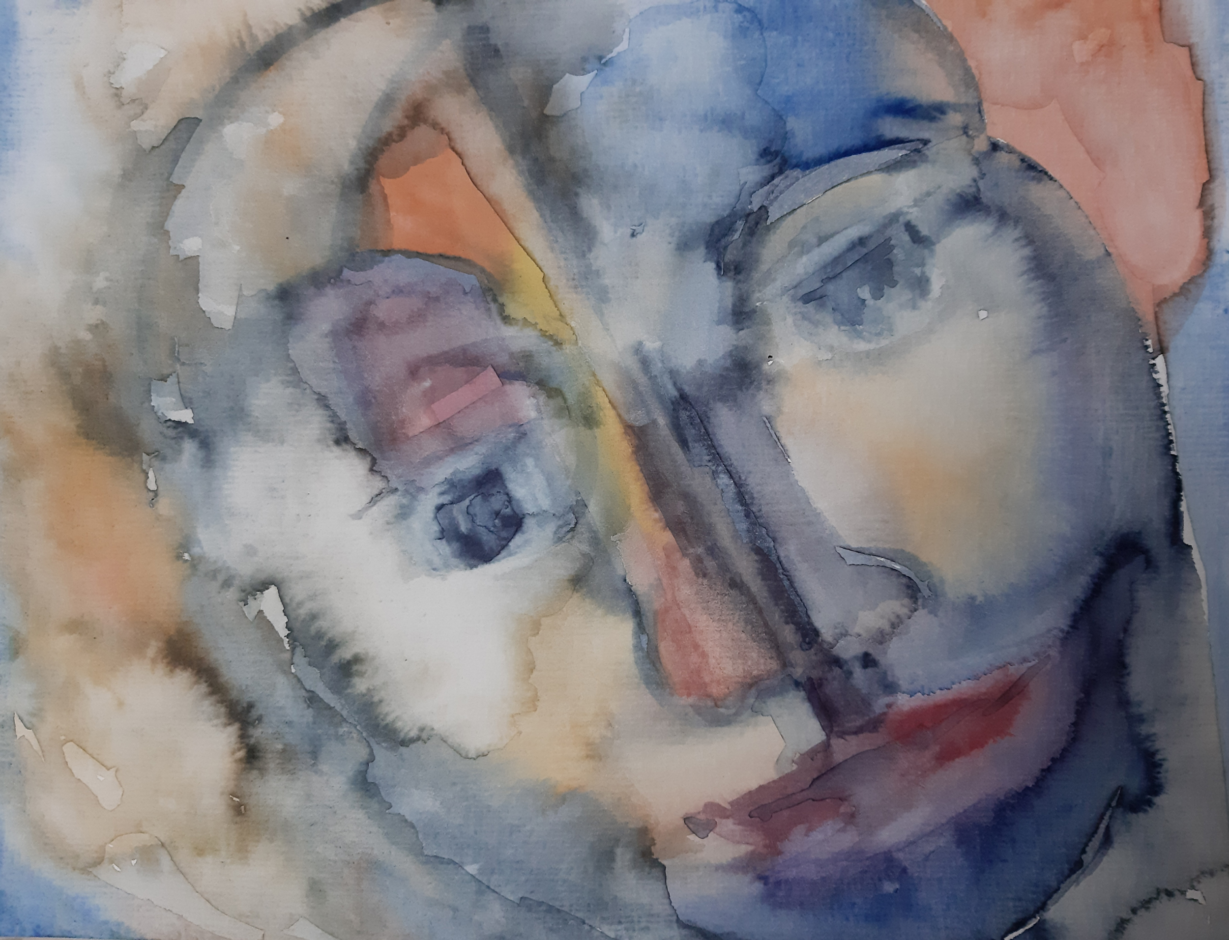 LONG STORY SHORT is watercolor painting from the Stories The've Told II - Series, 2022, Watercolor on Paper, Artist: Isabella Scharf-Minichmair