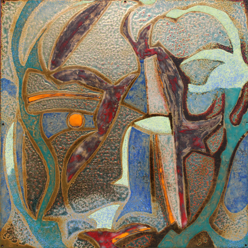 Emaillemalerei von Isabella Scharf Minichmair, entstanden während des Artist-in-Residence-Programms im International Enamel Art Studio in Kecskemét 2018